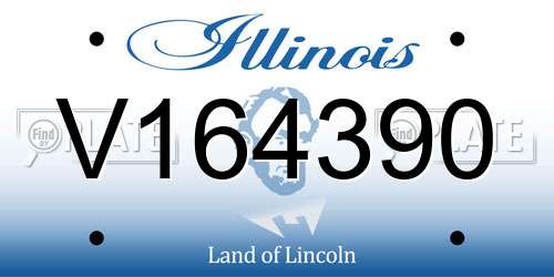 V164390 Illinois License Plate