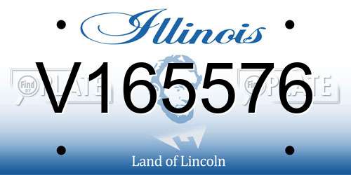 V165576 Illinois License Plate