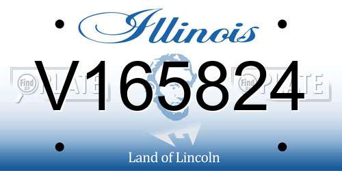 V165824 Illinois License Plate