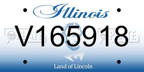 V165918 Illinois License Plate