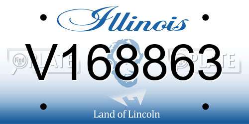 V168863 Illinois License Plate