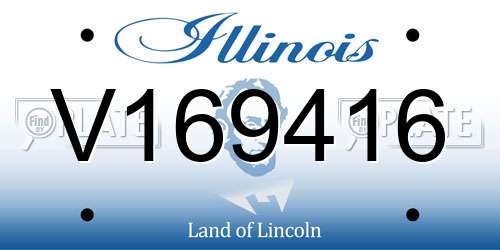 V169416 Illinois License Plate