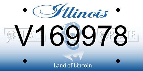 V169978 Illinois License Plate
