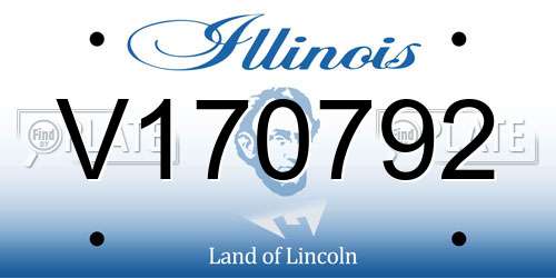 V170792 Illinois License Plate