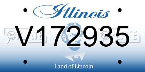 V172935 Illinois License Plate