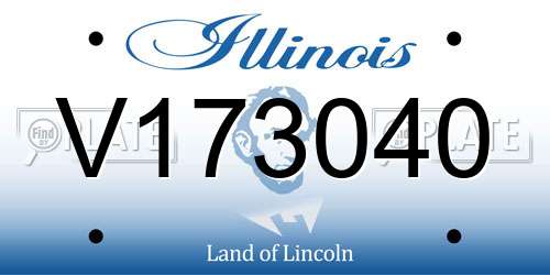 V173040 Illinois License Plate