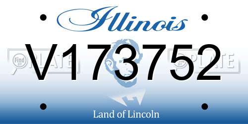 V173752 Illinois License Plate