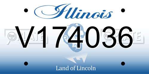 V174036 Illinois License Plate