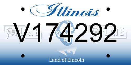 V174292 Illinois License Plate