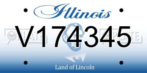 V174345 Illinois License Plate