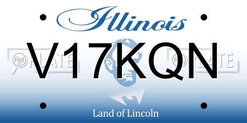 V17KQN Illinois License Plate