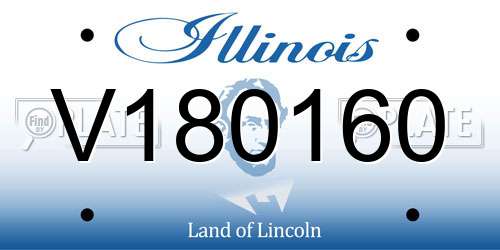 V180160 Illinois License Plate
