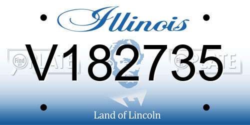 V182735 Illinois License Plate