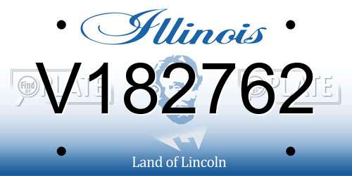V182762 Illinois License Plate