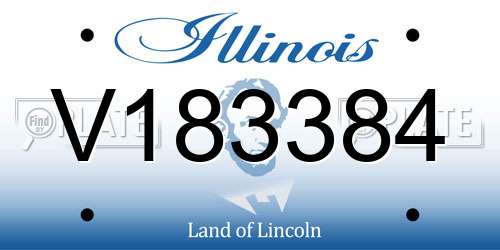 V183384 Illinois License Plate