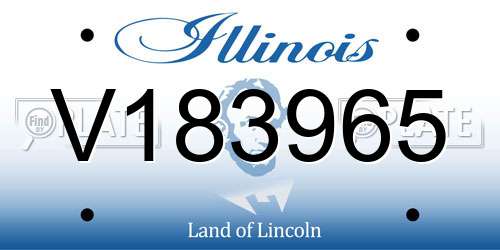 V183965 Illinois License Plate