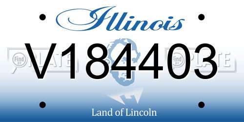 V184403 Illinois License Plate