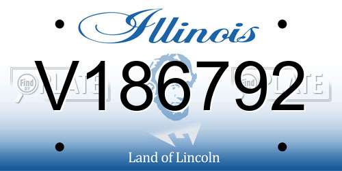 V186792 Illinois License Plate