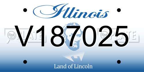 V187025 Illinois License Plate