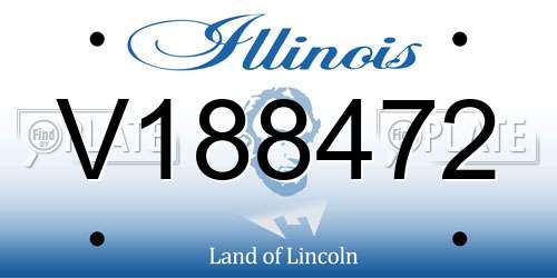 V188472 Illinois License Plate