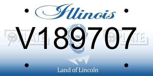 V189707 Illinois License Plate