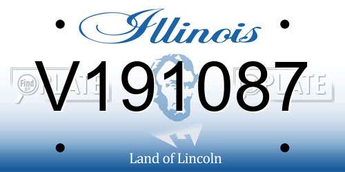 V191087 Illinois License Plate