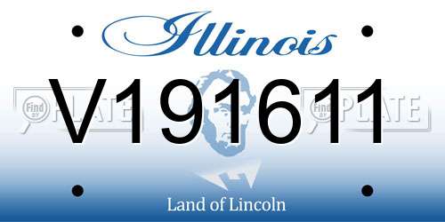 V191611 Illinois License Plate