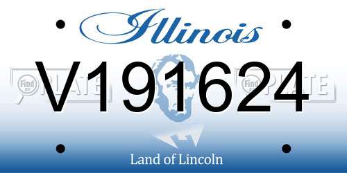 V191624 Illinois License Plate
