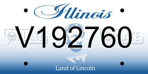 V192760 Illinois License Plate