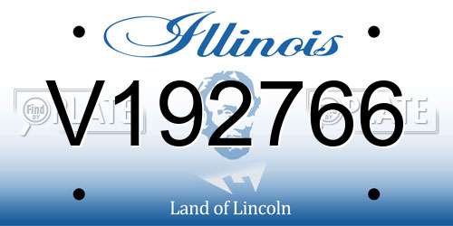 V192766 Illinois License Plate