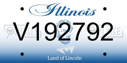 V192792 Illinois License Plate