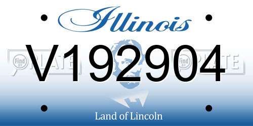 V192904 Illinois License Plate