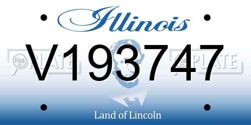 V193747 Illinois License Plate