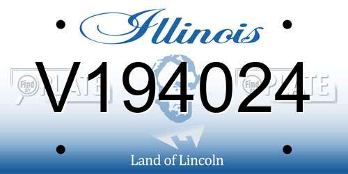 V194024 Illinois License Plate