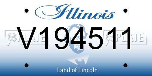 V194511 Illinois License Plate