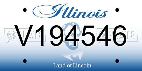 V194546 Illinois License Plate