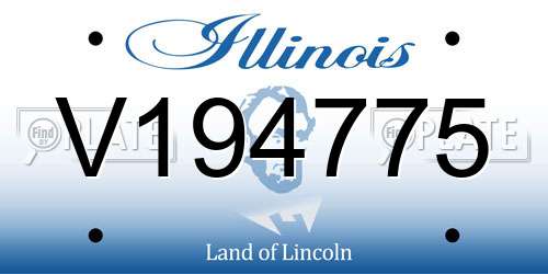V194775 Illinois License Plate