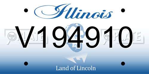 V194910 Illinois License Plate