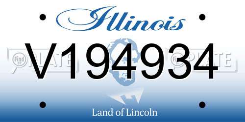 V194934 Illinois License Plate