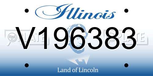 V196383 Illinois License Plate