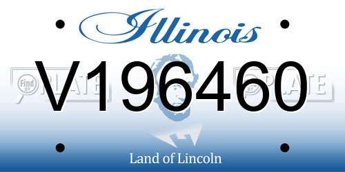 V196460 Illinois License Plate