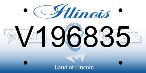 V196835 Illinois License Plate