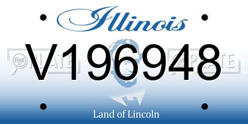 V196948 Illinois License Plate