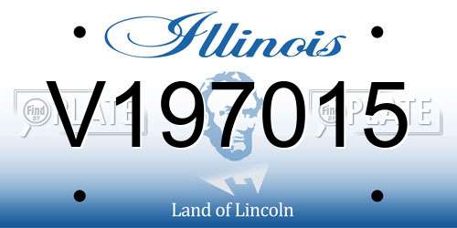 V197015 Illinois License Plate