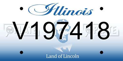V197418 Illinois License Plate
