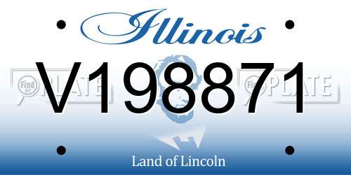 V198871 Illinois License Plate