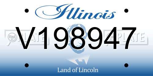 V198947 Illinois License Plate