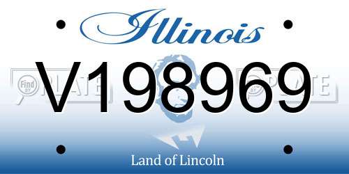 V198969 Illinois License Plate