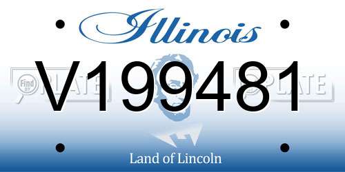 V199481 Illinois License Plate