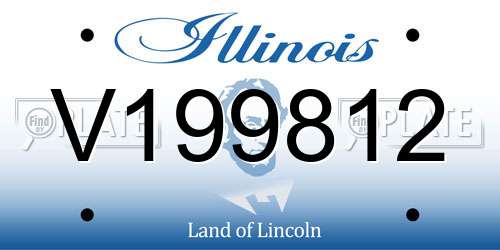V199812 Illinois License Plate